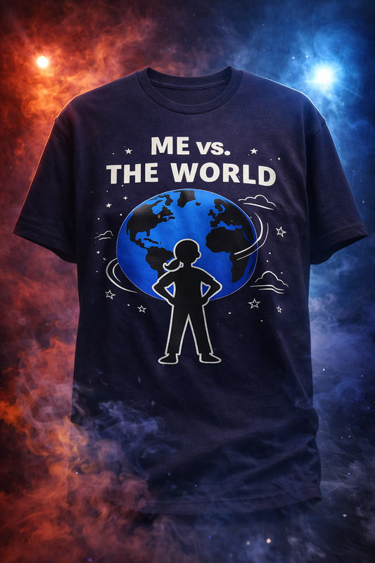 Black T-shirt Me Vs The World brought to you by B A Light